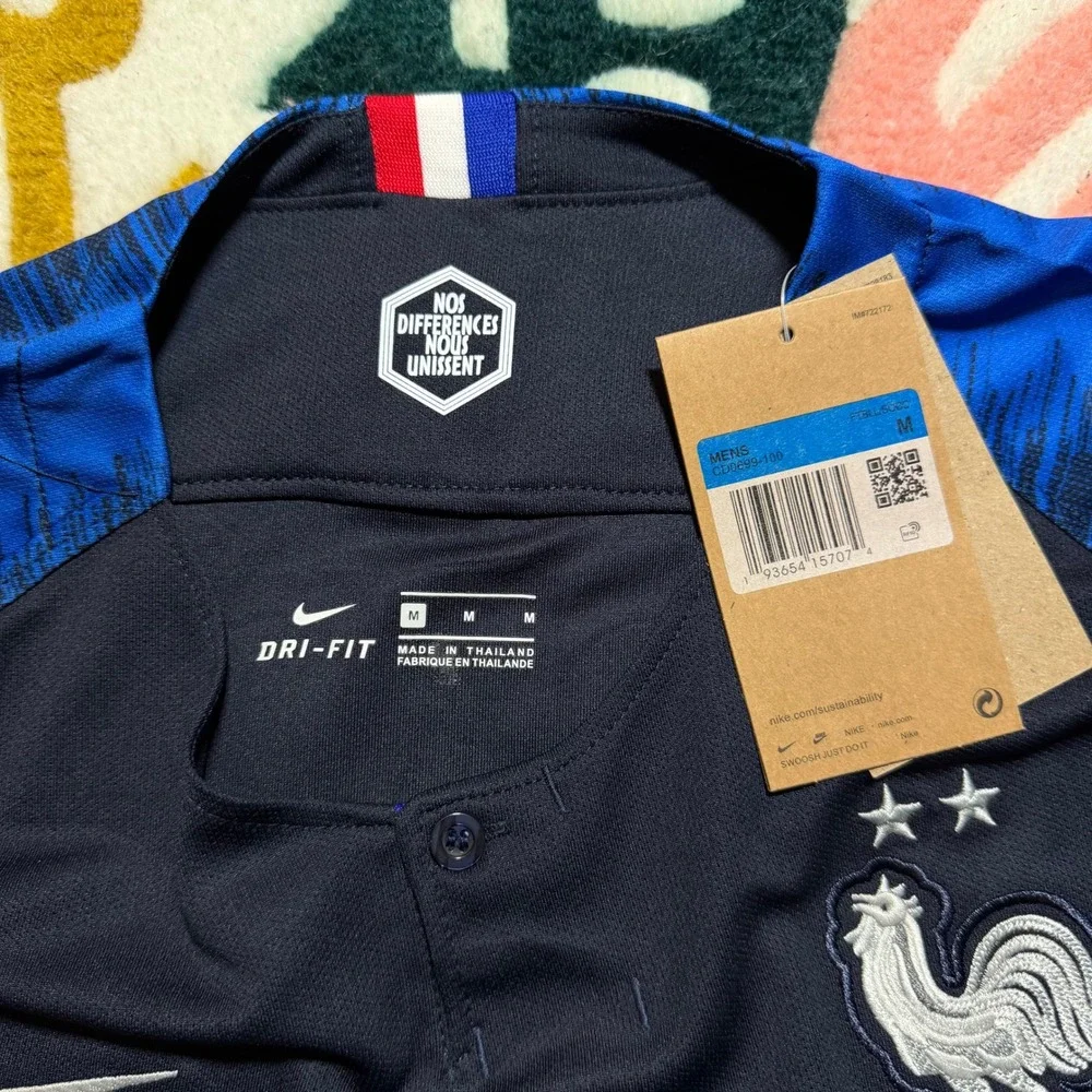 Nike France 2018 World Cup Mbappe 10 Jersey Navy Blue Mens Medium